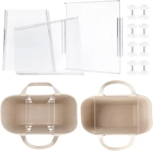 1 Pack On Top Acrylic Table Tray   2 Pack Acrylic Divider Trays Fit for Large Size Simple Modern Bag – Perfect Organization Solution for Easy Access and Stylish Storage!