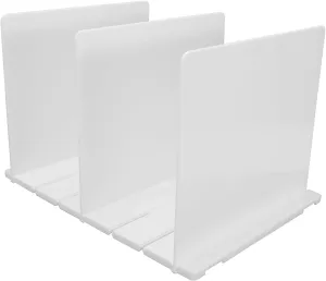 1 Set 3 Dividers Adjustable Plastic Closet Shelf Divider, Detachable Handbag Purse Dividers for Closet, Shelf Separators in Closet Vertical Storage Organizer for Bedroom Bathroom