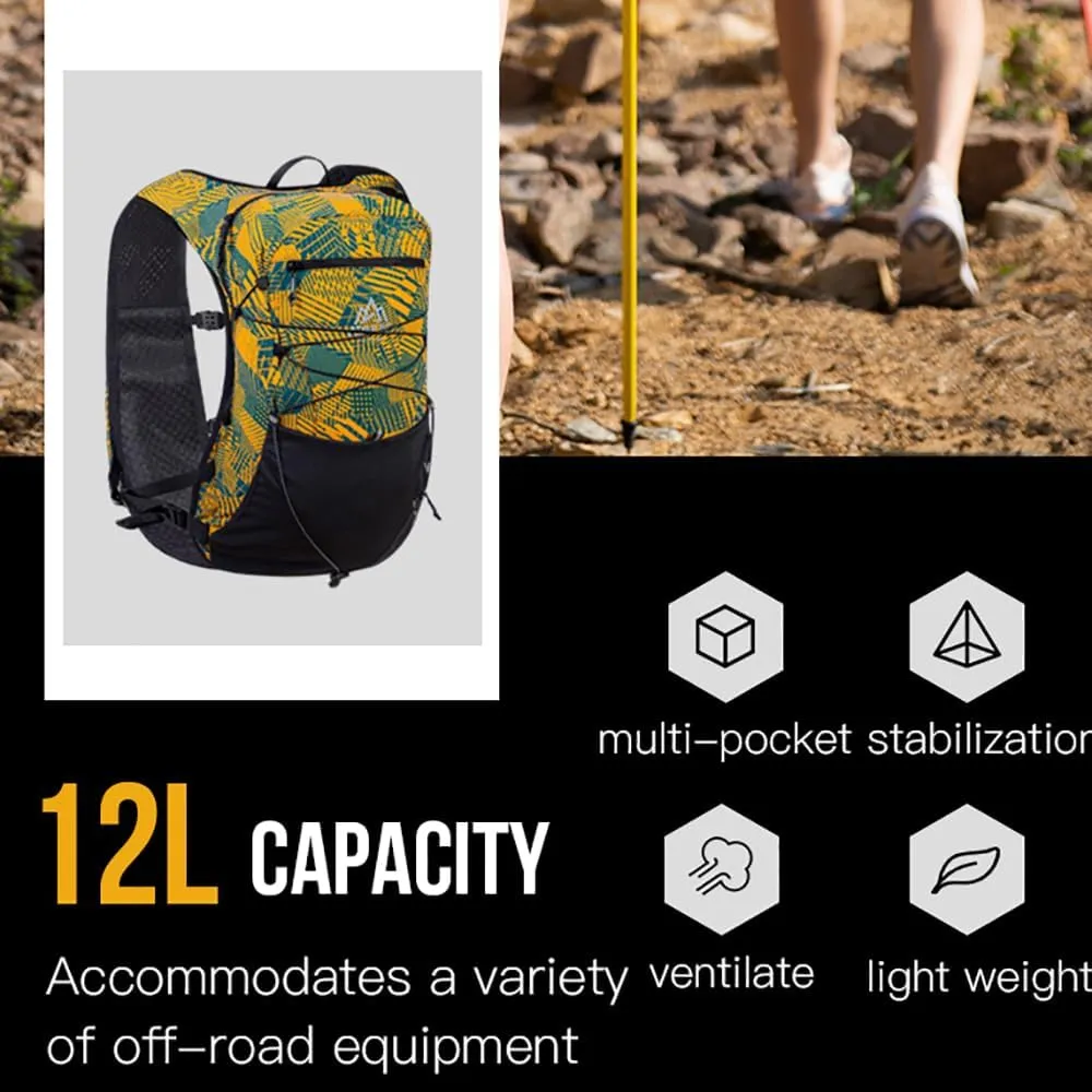 12L Hydration Backpack Vest, Multi-Pocket Design, Breathable and Lightweight Running Backpack for Cycling, Climbing and Hiking