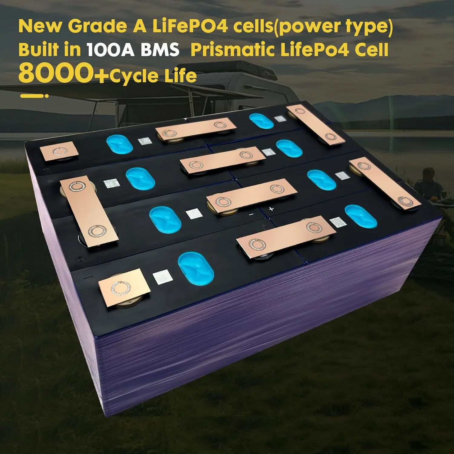 12V 120Ah LiFePO4 Battery,Marine Battery Built-in 100A BMS 1536Wh,8000  Deep Cycle Lithium Batteries 12V for Trolling Motor,Boat,RV,Solar and Off Grid Applications