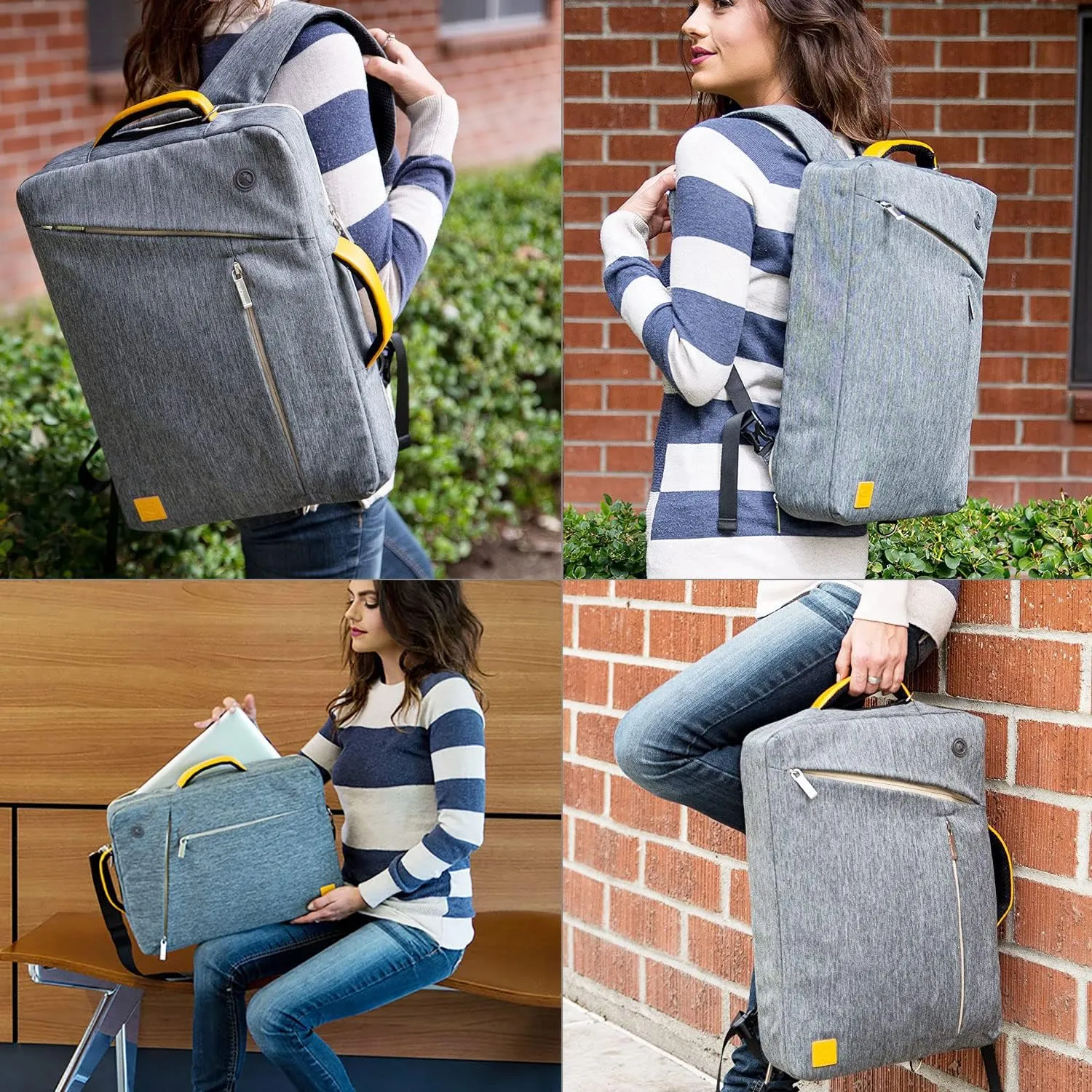 13 14 Inch Hybrid Laptop Backpack Shoulder Bag for MacBook Pro 14/Air 13, Surface Laptop 7, Galaxy Tab S10 S9 S8 Ultra, Dell XPS 13