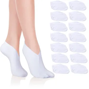 14 Pairs Moisturizing Socks Lotion Overnight Spa Socks Dry Feet Cotton Cosmetics Socks Spa Moisturizing Enhancing Socks Spandex Sock for Women and Men Feet Care, White