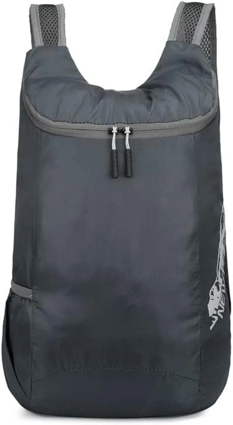 14L Hiking Backpack Lightweight Packable Hiking Daypack Water Resistant Lightweight Foldable Hiking Backpack for Travel Camping Outdoor Small Travel Outdoor Foldable Shoulder Bag (Grey)