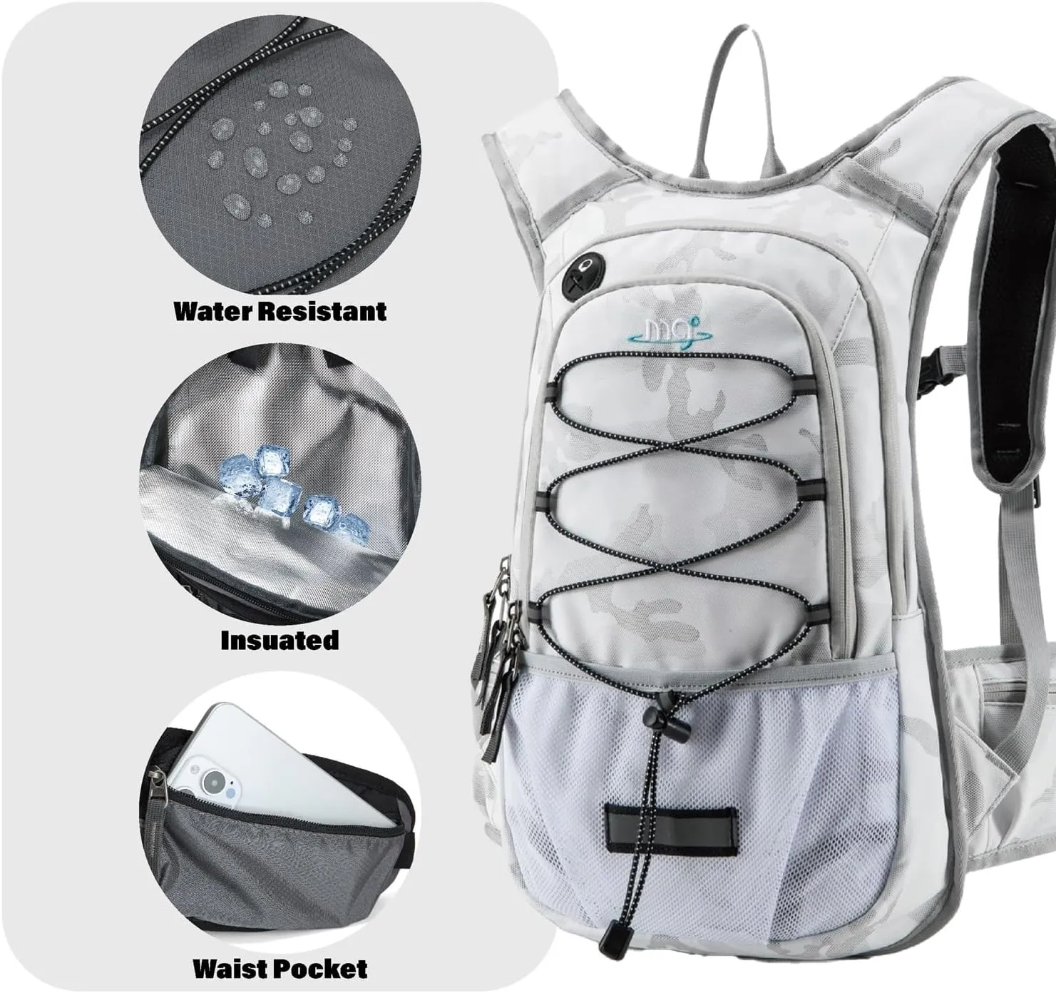 15L Insulated Hydration Backpack Pack with 2L Water Bladder Lightweight Hiking Backpack Bag for Women Men Daypack for Hiking Running Festival Camping Biking