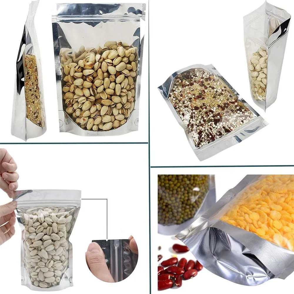16x24 Reusable Foil Silver Ziplock Bag Full Window