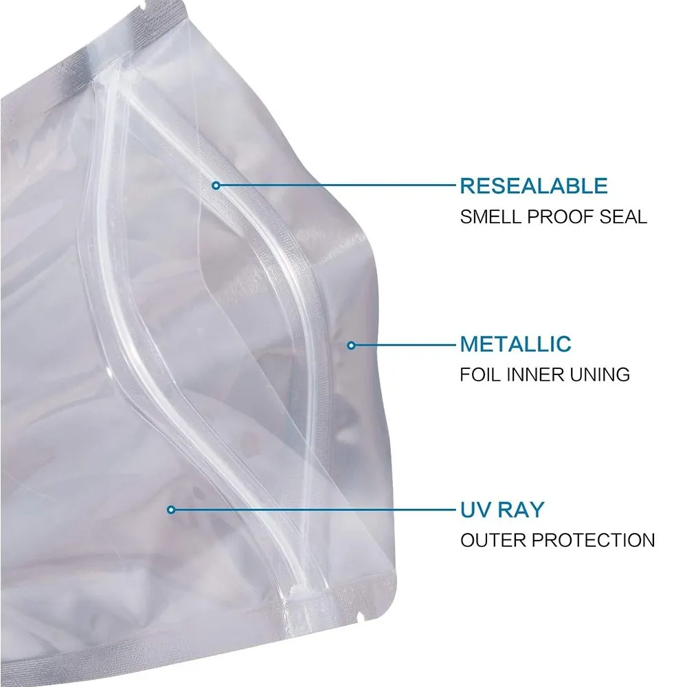 16x24 Reusable Foil Silver Ziplock Bag Full Window