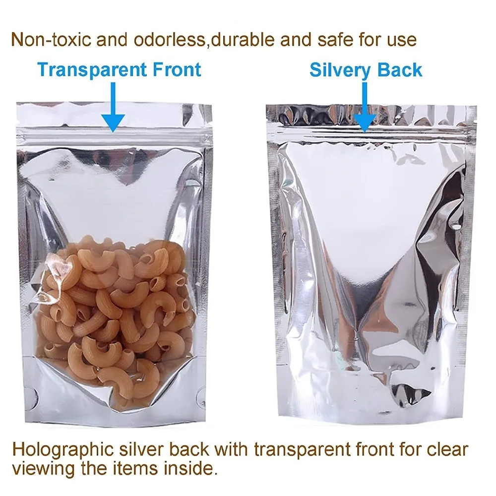 16x24 Reusable Foil Silver Ziplock Bag Full Window