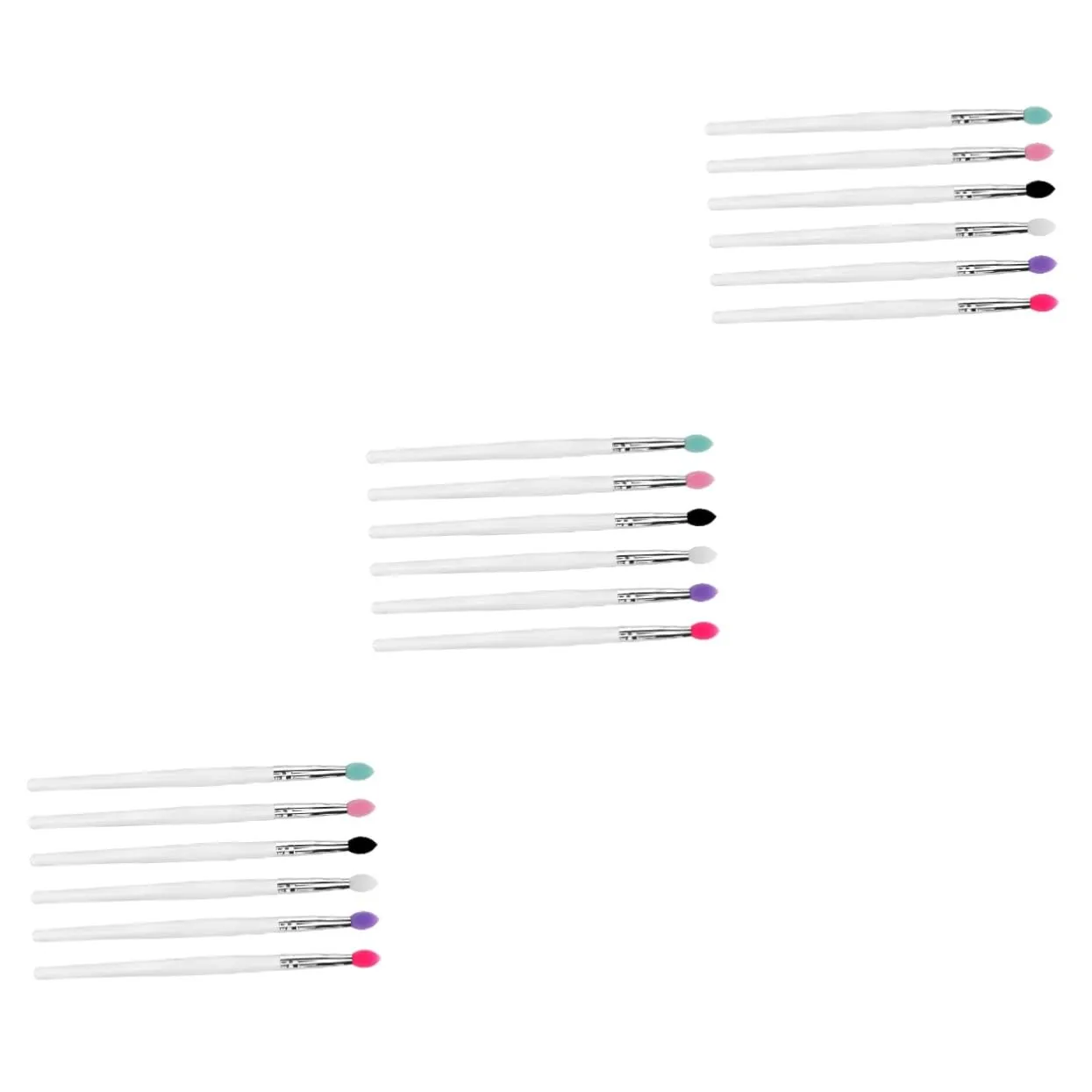 18pcs Sequined Silicone Eye Shadow Brush Lightweight Makeup Tool for Precise Application for Women and Girls Easy to Carry and Use