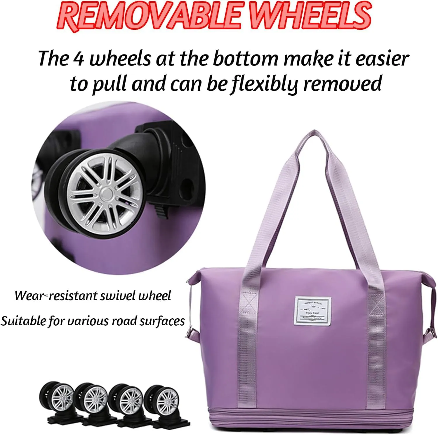 1pc Klarson Expandable Bag with Wheels,Klarson Travel Bag,Foldable Suitcase Collapsible Luggage (#04)