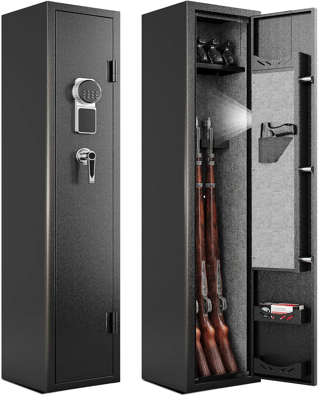 2-3 Gun Safe, Gun safes for Home Rifle and Pistols, Gun Safe for Guns with Quick Access, Gun Safes for Rifles and Shotguns with Removable Gun Racks and Pockets