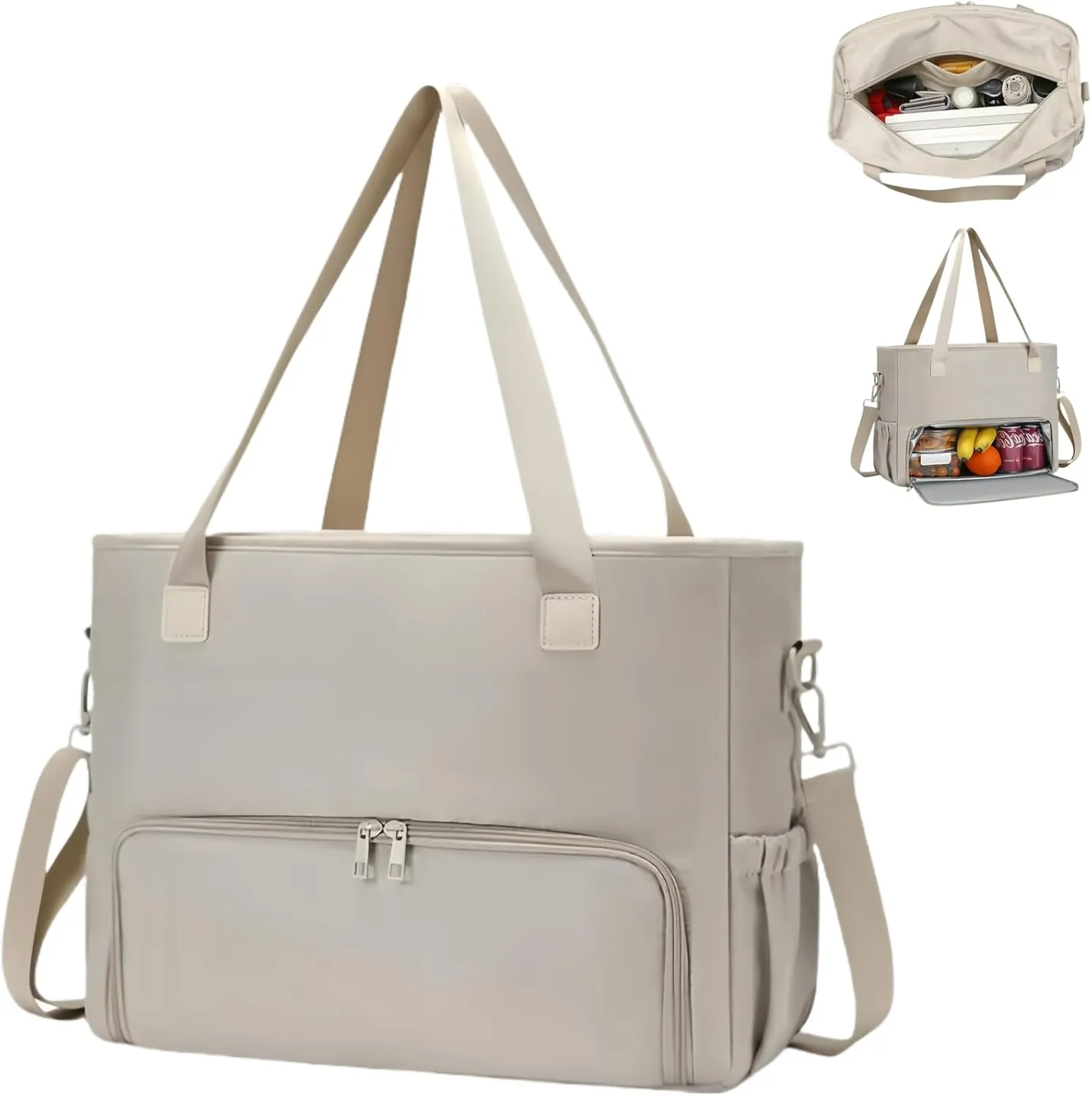 2 in 1 Tote Bag Lunch Bag Combo,Lunch Tote Bag for Women, Large Convertible Laptop Work Handbag for Women