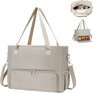 2 in 1 Tote Bag Lunch Bag Combo,Lunch Tote Bag for Women, Large Convertible Laptop Work Handbag for Women