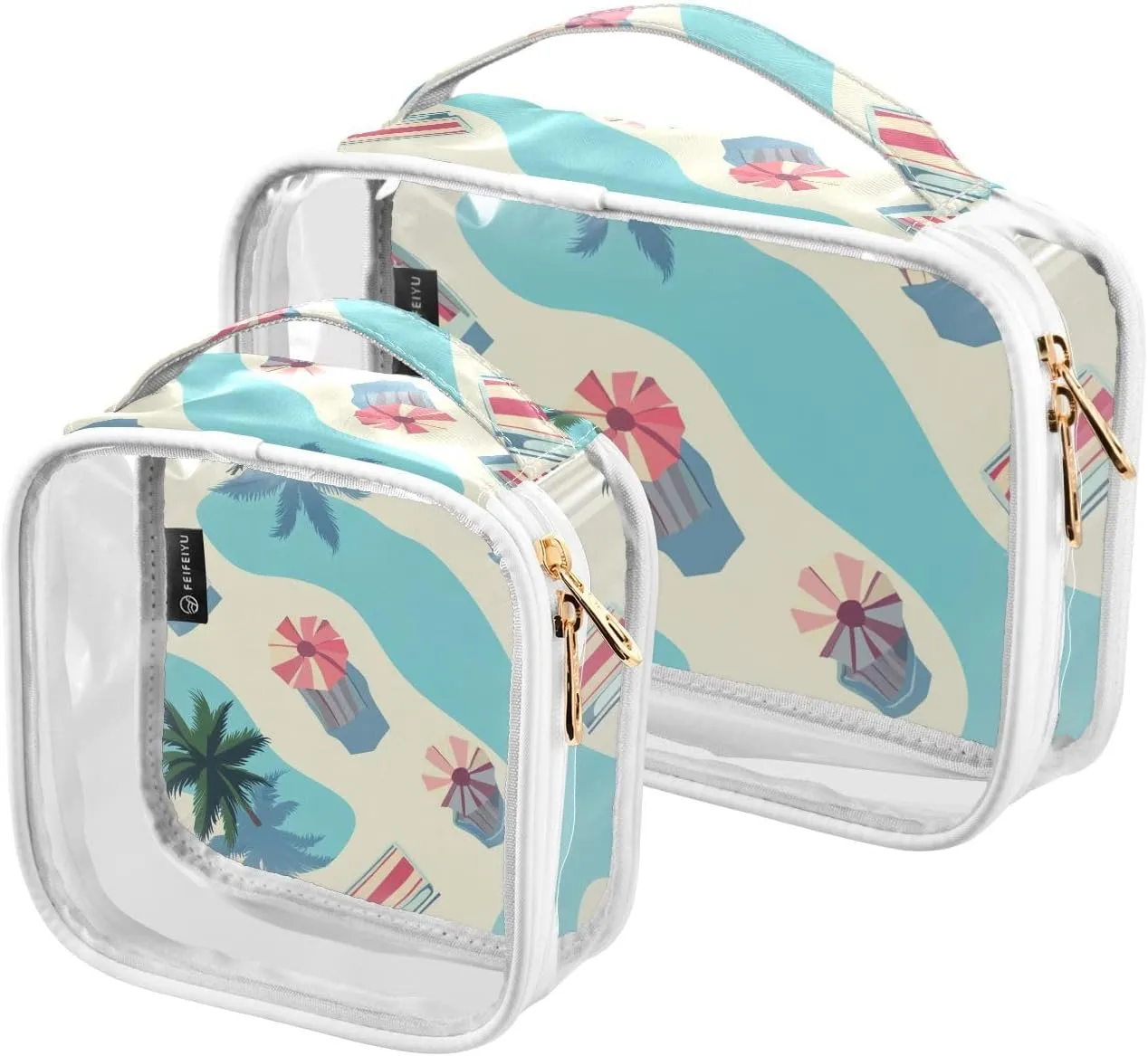 2 Pack clear toiletry bag hanging TSA approved portable cosmetic bag travel shaving essentials
