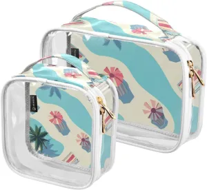 2 Pack clear toiletry bag hanging TSA approved portable cosmetic bag travel shaving essentials