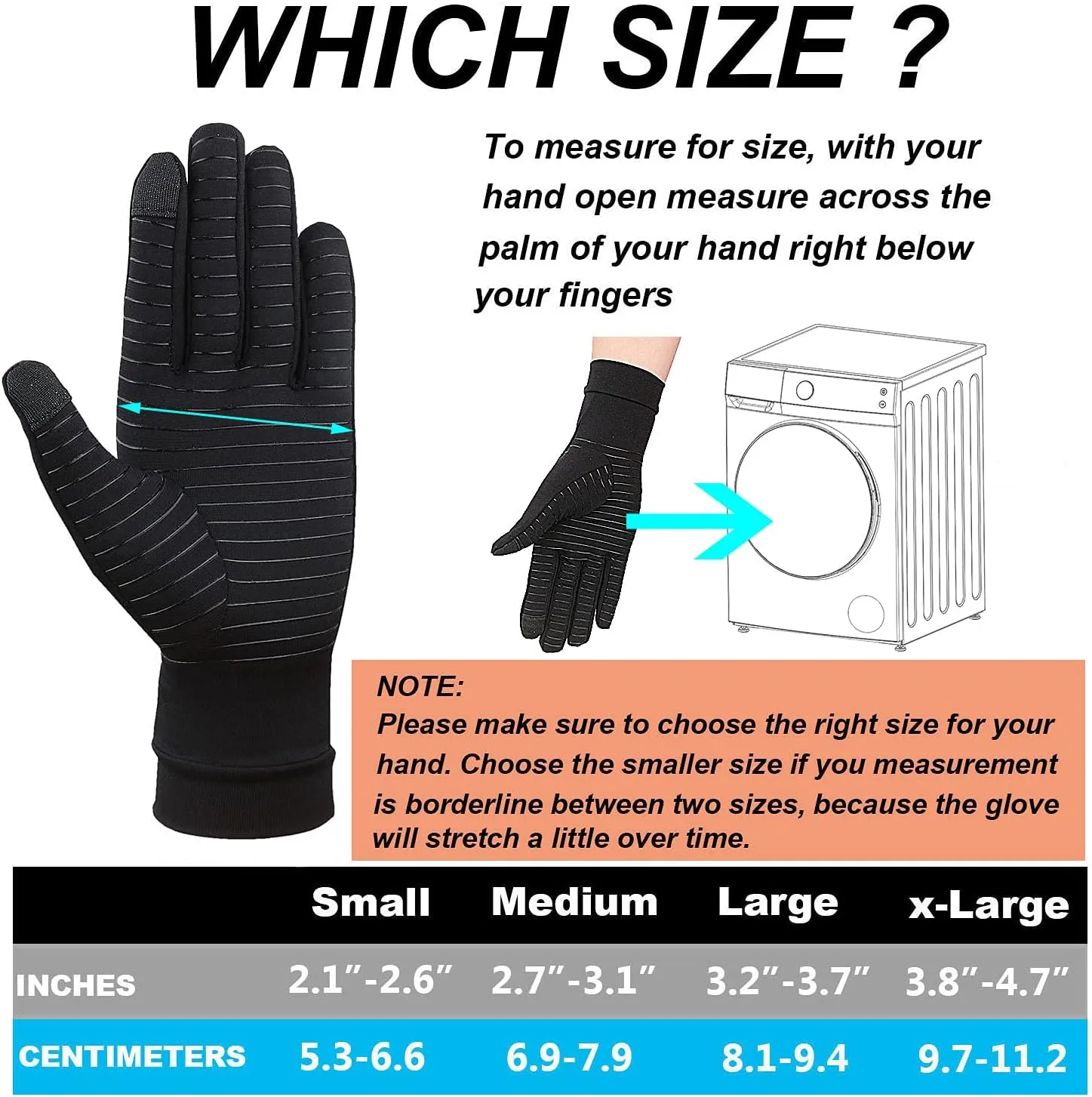 2-Pairs Pack Copper Full Finger Compression Gloves, Copper Arthritis Gloves for Women & Men Relieve Pain from Arthritis Pain, Swelling and Rheumatoid, and Everyday Hands Support (Medium (Pack of 2))
