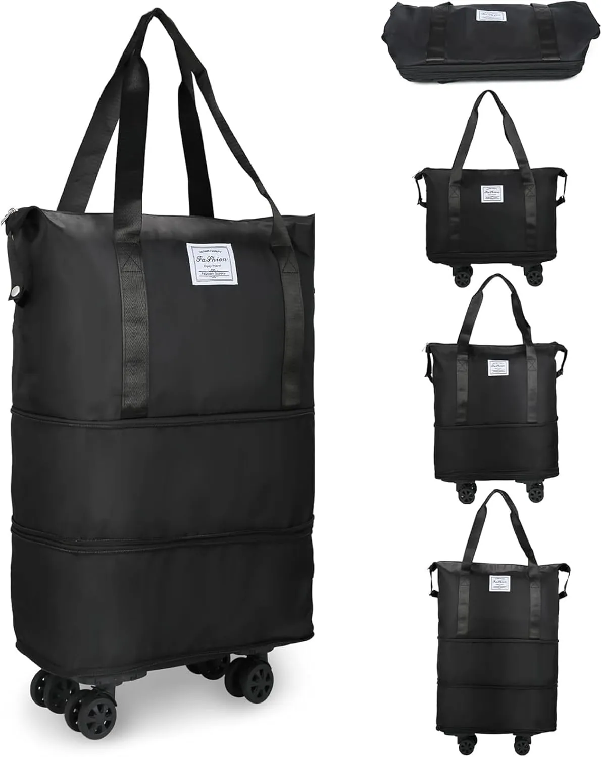 2025 New Large Capacity Travel Bag -Universal Wheel Removable, Waterproof Foldable Dry-Wet Separation for Gym (Dark Blue)