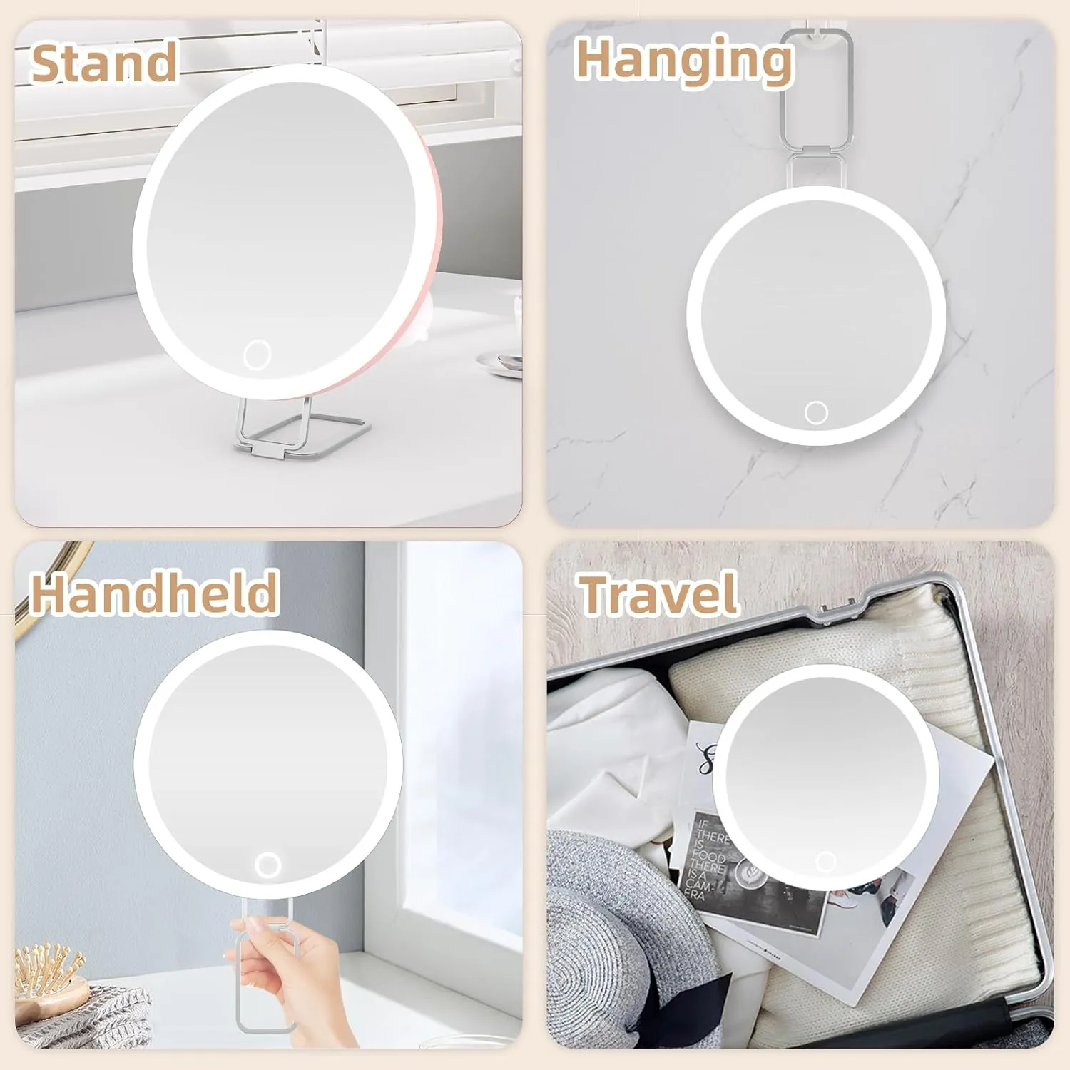 20X Magnifying Mirror with Lights, 6inch Makeup Magnified Mirror 20x Lighted Travel Magnification with 3 Suction Cups and 360° Adjustable Stand- Includes Tweezers & Scissors