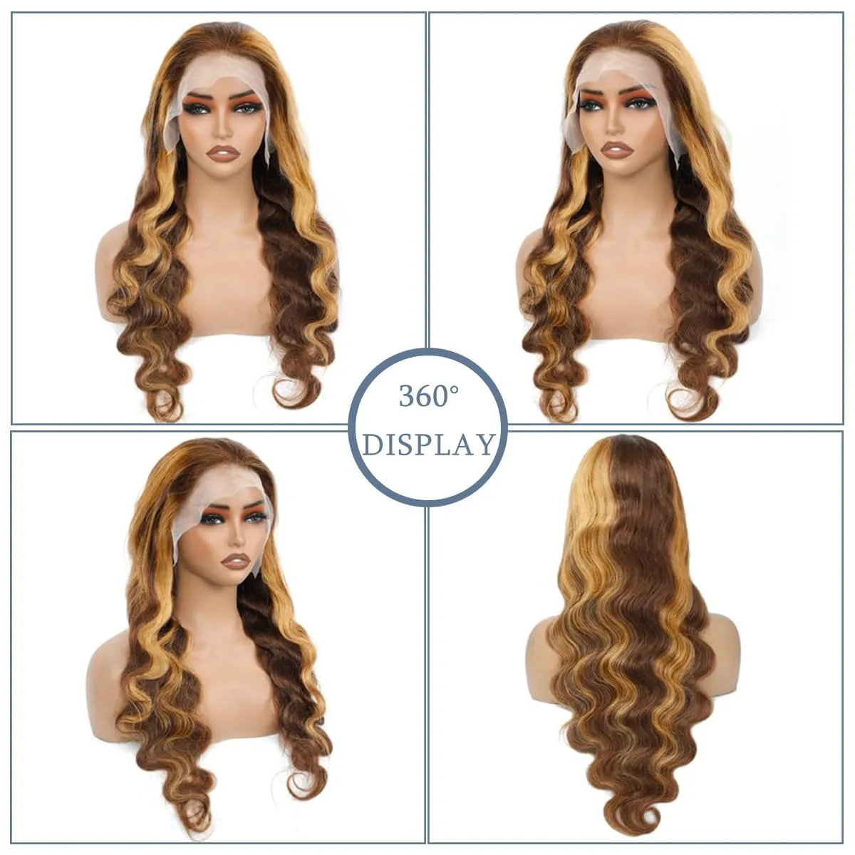 28 Inch Honey Blonde Wig Human Hair 13x6 Lace Front Wig Human Hair Pre Plucked 427 Ombre Body Wave Lace Front Wigs Human Hair 220 Density Blonde Wigs for Black Women