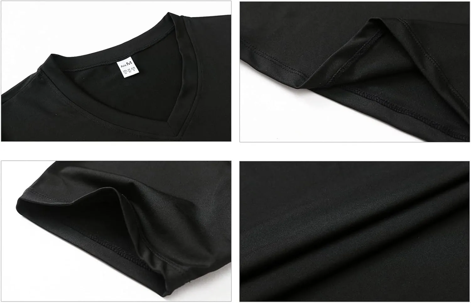 2pack Men's Compression Shirts V-Neck Short Sleeve Athletic T-Shirt Outdoor Running Quick Dry