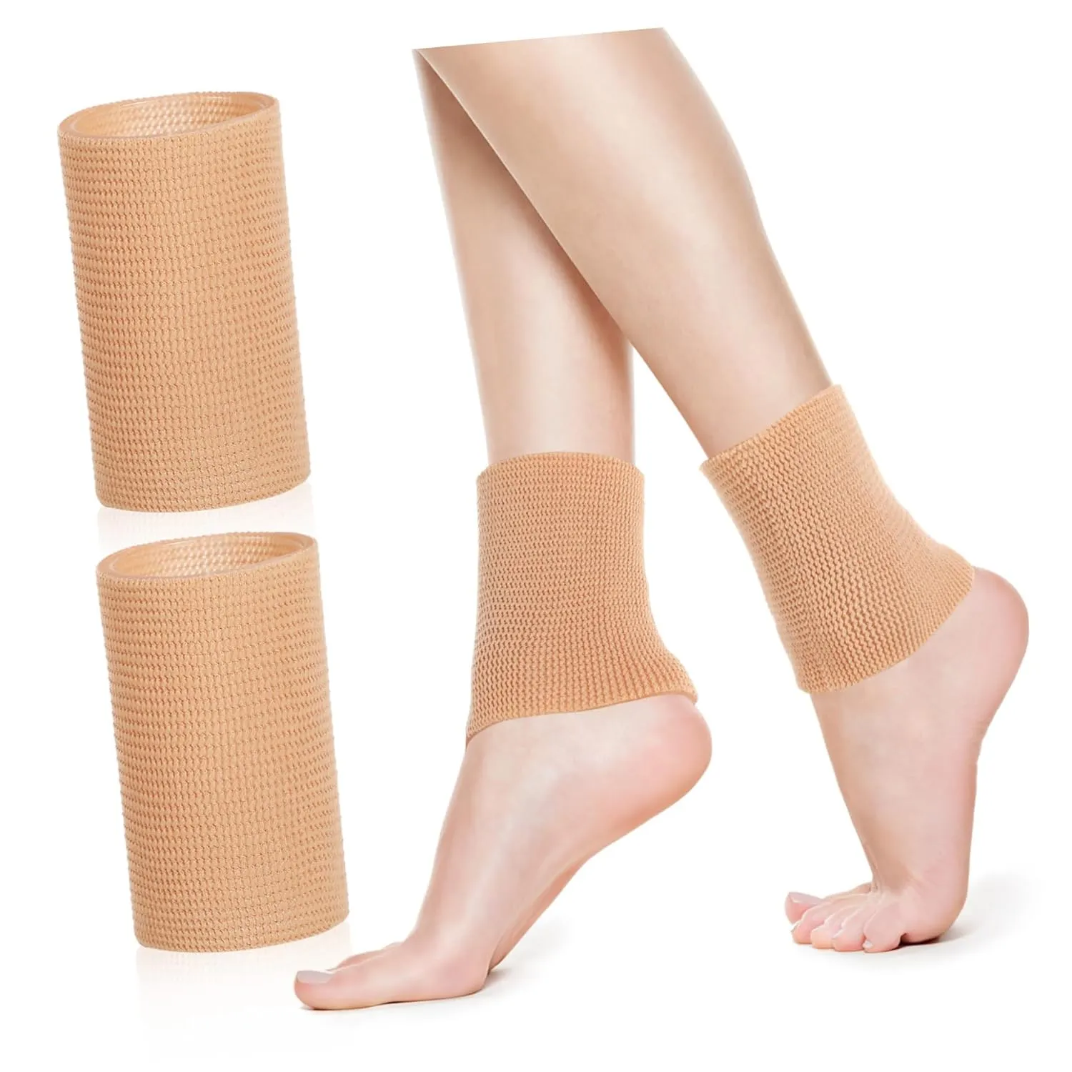 2pcs Ankle Protection Elastic Sleeve Support Ankle Brace for Women Stabilizing Men Ice Elastic Compression Sports Pads Protective Skating Leg Women Protection Nylon
