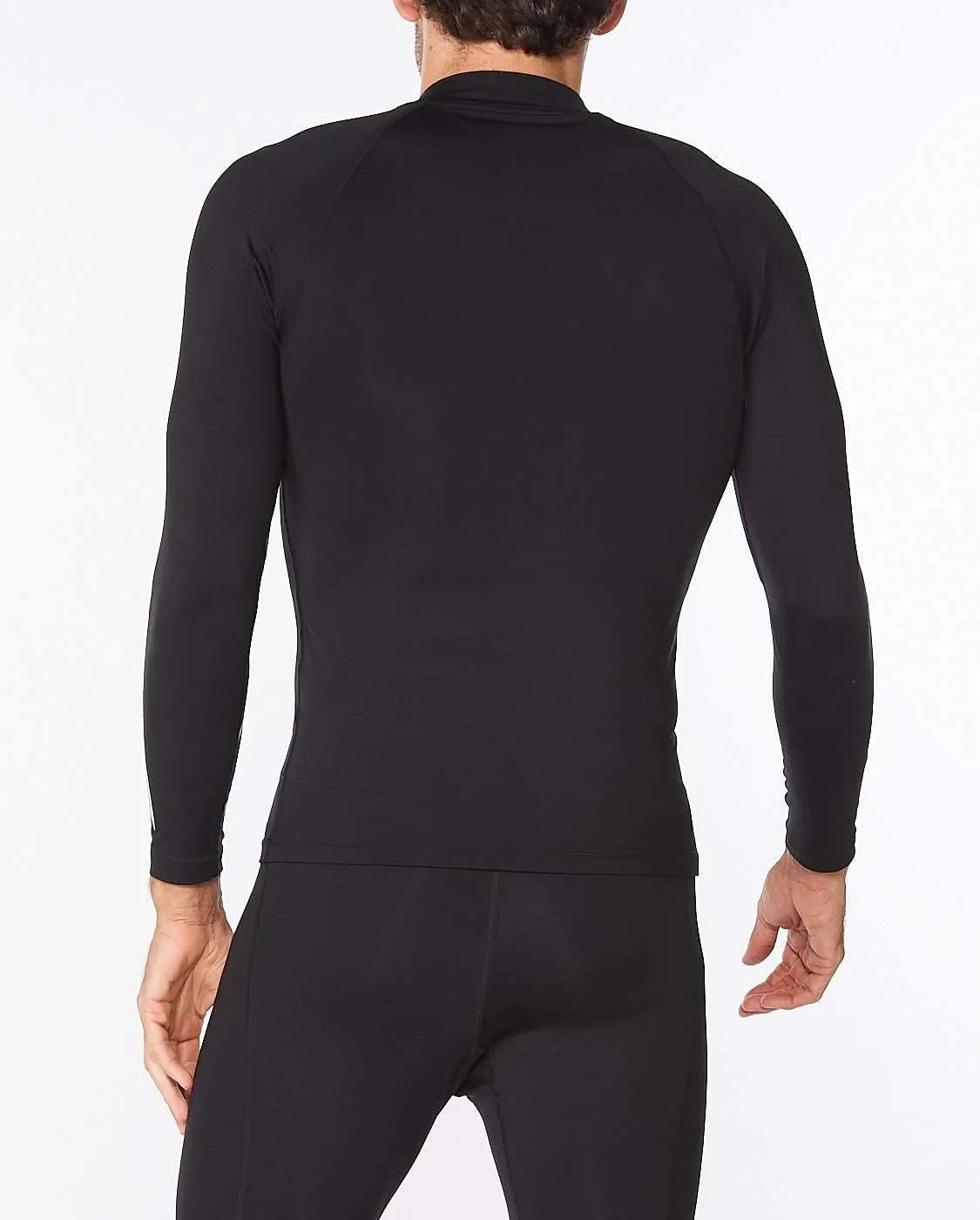 2XU Mens Ignition Compression Long Sleeve Shirt for Training and Fitness, Black/Silver