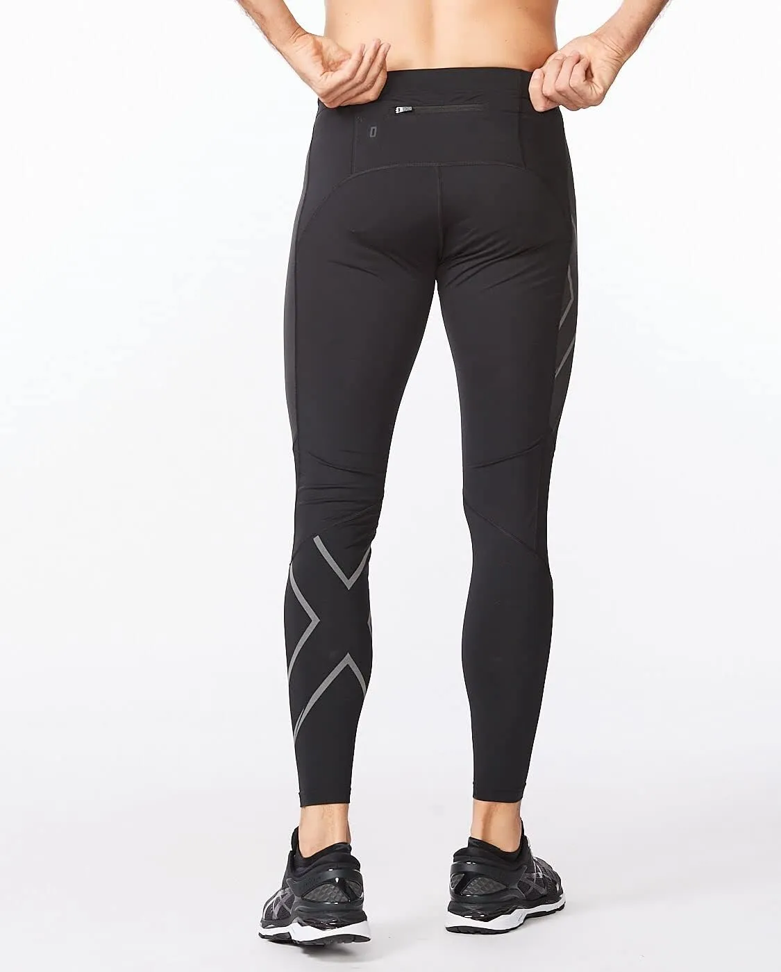 2XU Men's Ignition Shield Compression Tights - Powerful Support & Warmth - Black/Black Reflective