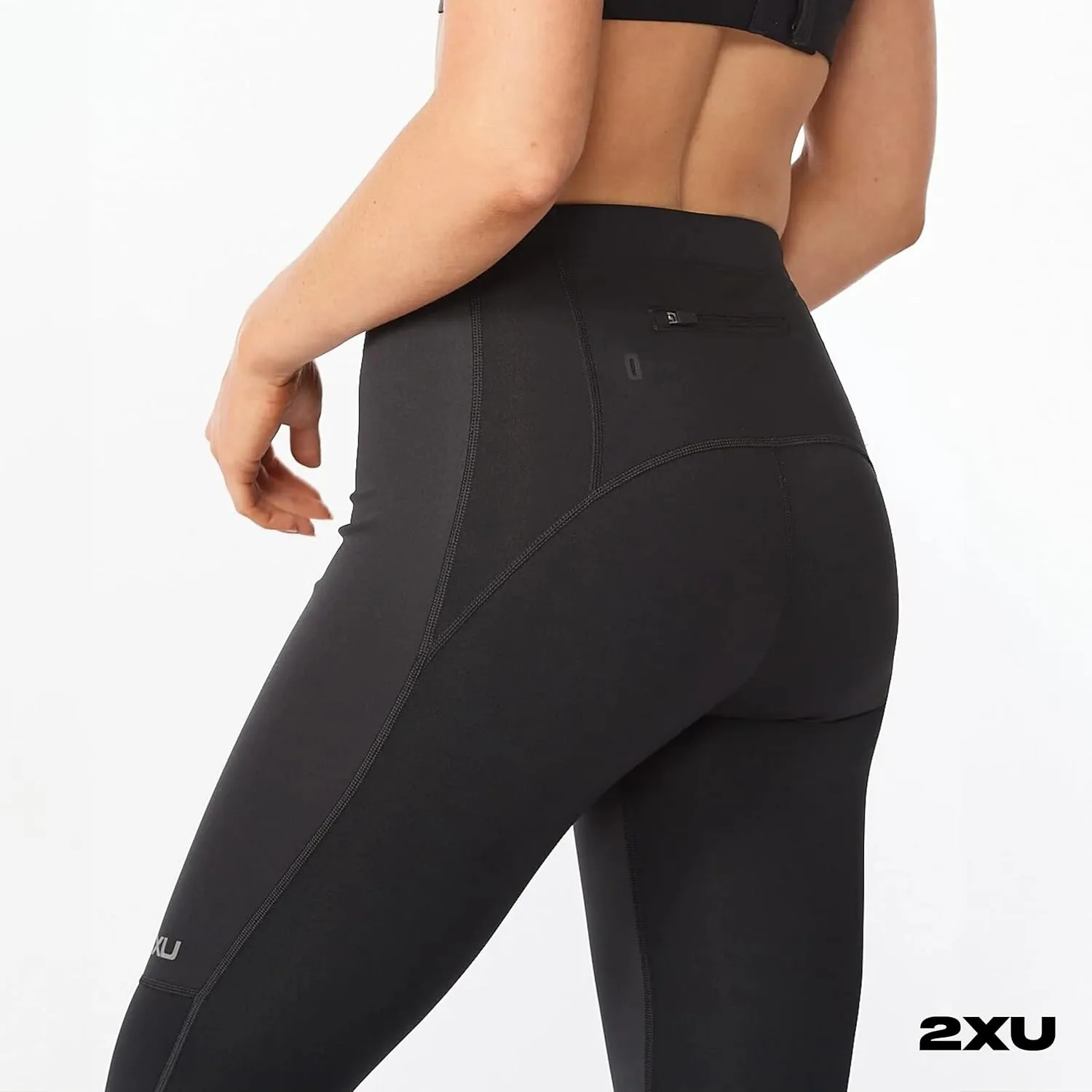 2XU Women's Ignition Shield Compression Tights - Powerful Support & Warmth - Black/Black Reflective