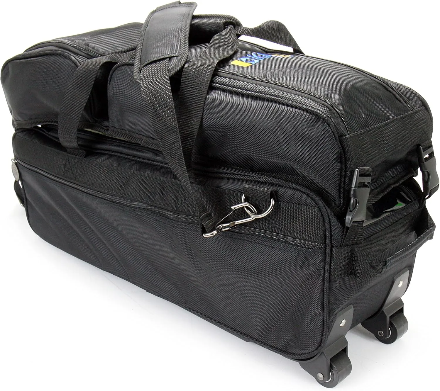 3 Ball Deluxe Bowling Tournament Roller Tote with detachable Shoe and Accessory Bag
