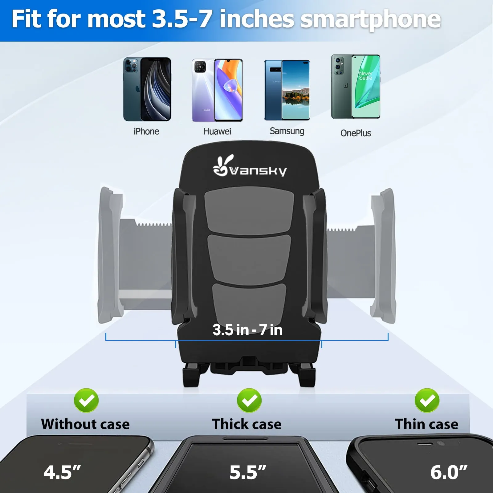 3 in 1 Car Phone Holder Mount | Car Air Vent Holder & Dashboard Mount & Windshield Mount | Phone Mount for Car | Universal For All Smartphones & Tablets | iPhone 12 11 X XR 7/7 Plus, Samsung Galaxy S