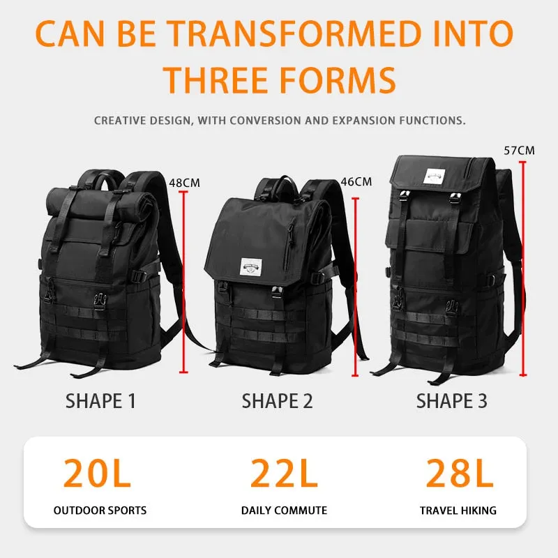 3 in 1 Convertible Expand Waterproof Backpack