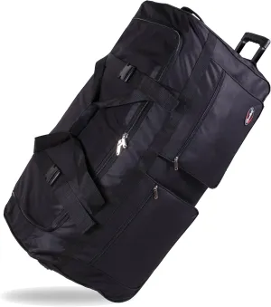 30'' /36'' /40'' Rolling Duffle Bag Travel Wheeled Luggage Suitcase (Black, 40 inch), GT