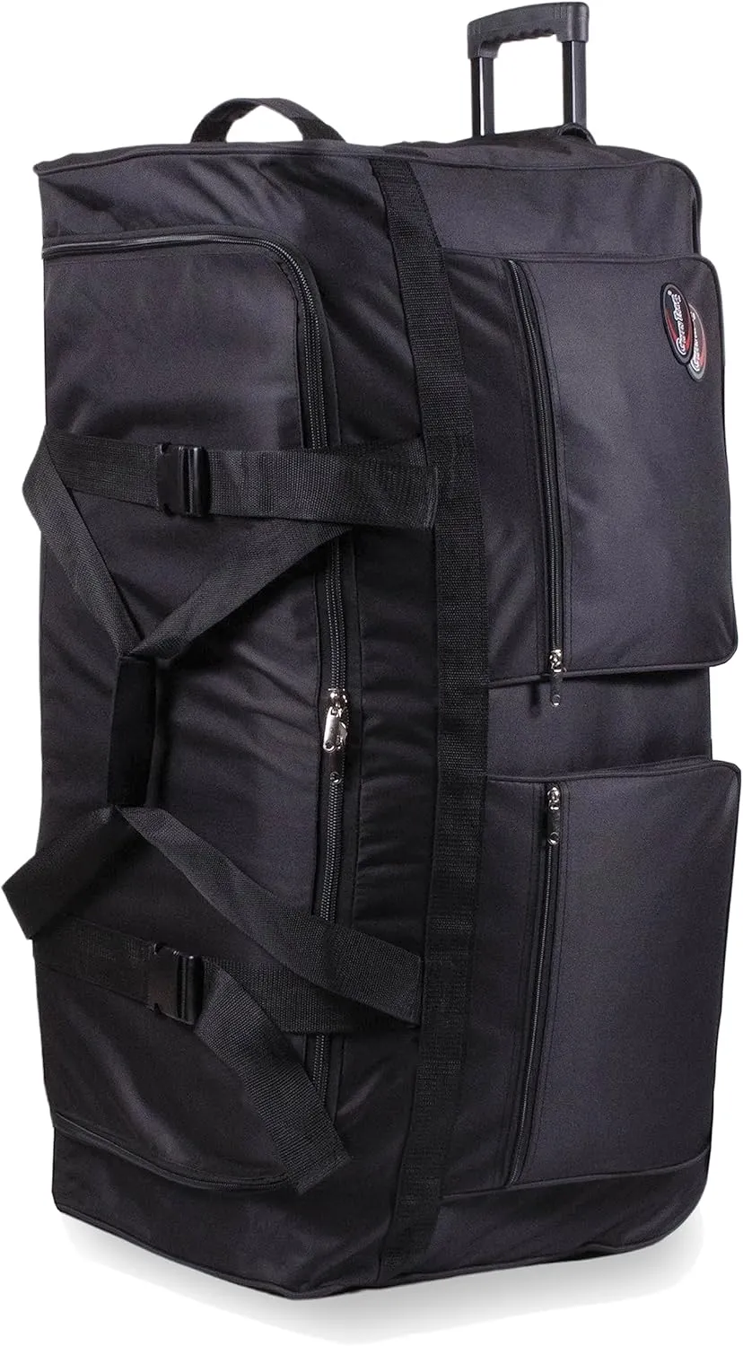 30'' /36'' /40'' Rolling Duffle Bag Travel Wheeled Luggage Suitcase (Black, 40 inch), GT