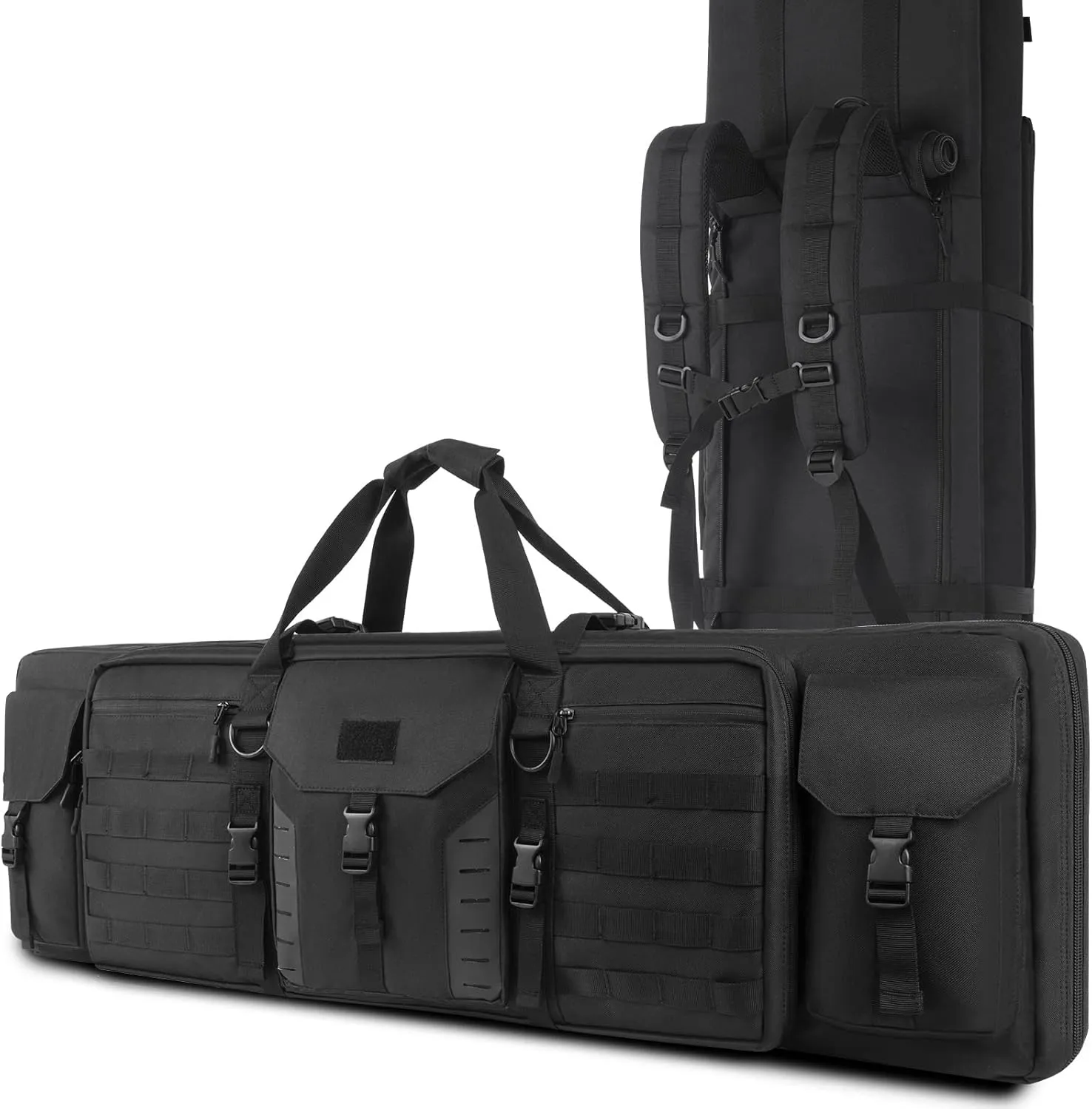 30 36 42 inch Rifle Bag Soft Gun Case 900D Convertible Tactical Backpack for Shooting and Hunting Include Mag Pouch