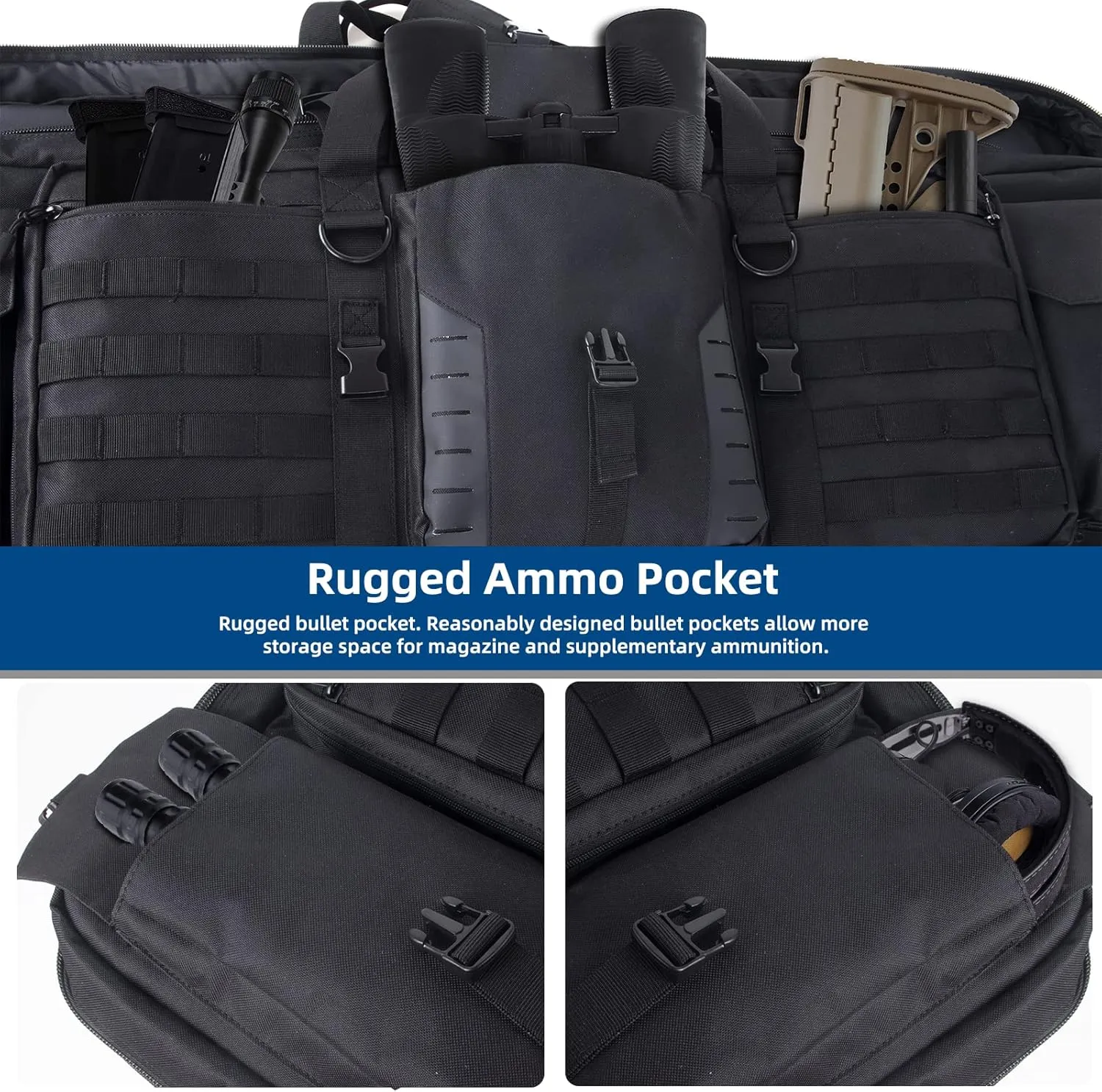 30 36 42 inch Rifle Bag Soft Gun Case 900D Convertible Tactical Backpack for Shooting and Hunting Include Mag Pouch