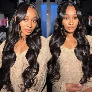 30 Inch 13x6 HD Lace Front Wigs Human Hair Pre Plucked Brazilian Virgin Body Wave Lace Frontal Wigs Human Hair For Black Women 180 Density Body Wave Glueless Wig Long Hair Natural Hairline
