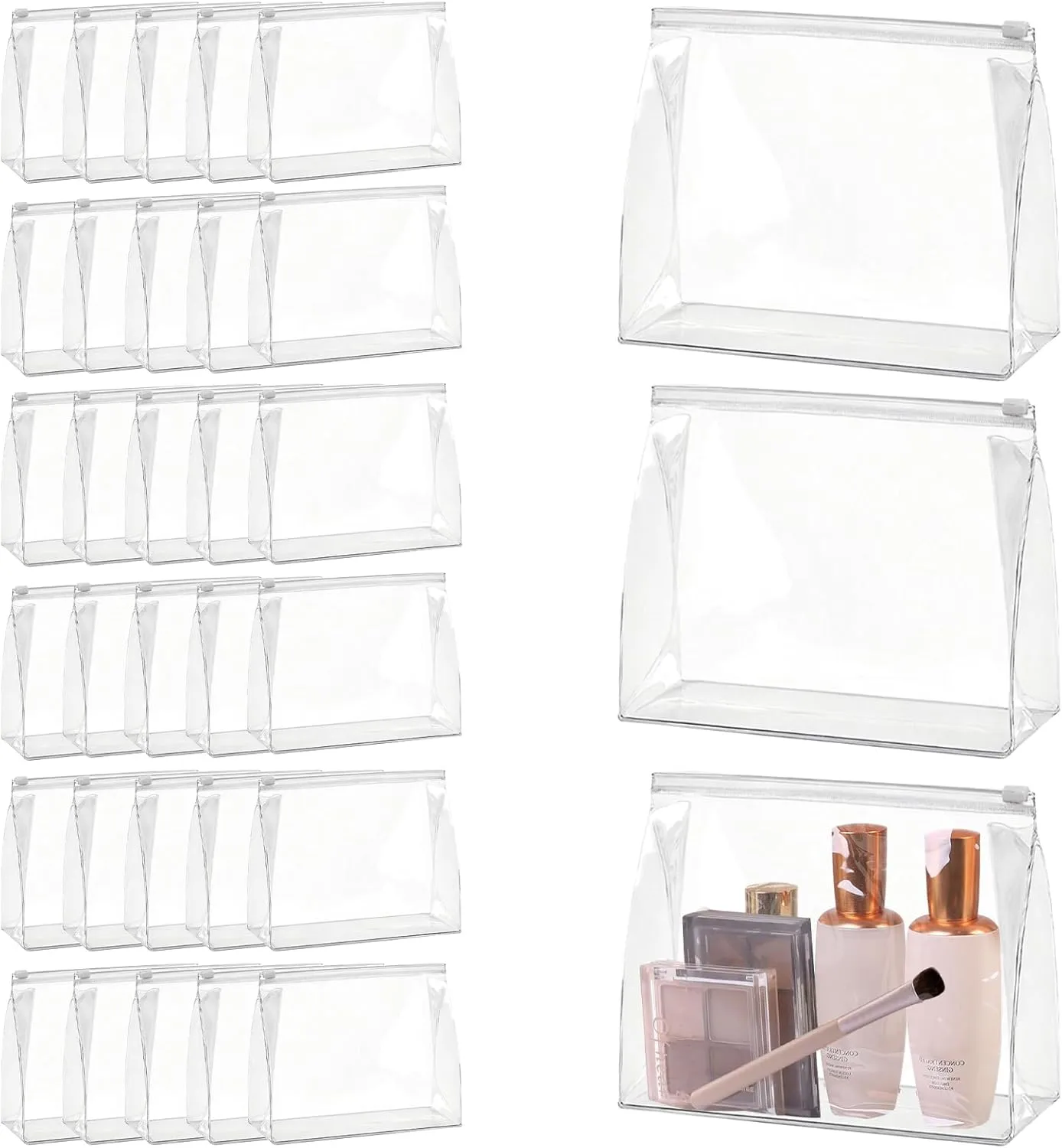 30 Pcs Mini Clear Makeup Bag,Clear Cosmetic Bags with Zipper,Travel Makeup Bag, Small Cosmetic Bag Essential Makeup Accessories for Home and Traveling