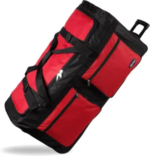 30" /36" /40" Rolling Duffle Bag Travel Wheeled Luggage Suitcase (Red, 40 inch)