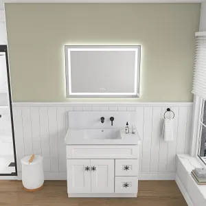 36 * 28 in Bathroom Vanity Mirrors, ed Dimmable Makeup Mirror for Wall, Backlit and Shatterproof, Anti Fog(Horizontal,Vertical)