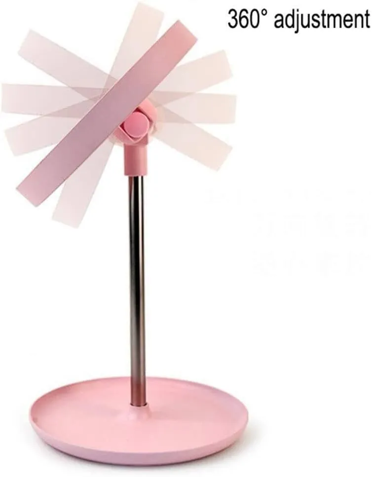 360° Adjustable LED Lighted Makeup Mirror, Three-Tone Lighting, Portable Vanity Mirror, Touch Control, USB/Battery Operated, Pink