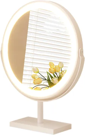 360°Rotation Light Up Mirror 3 Colors Brightness Adjustable, Desk Mirror With Dimmable Brightness, Magnifying Vanity Mirror With 3 Color LED Lights, Smart Touch Control, Lighted Makeup Mirror(White,45