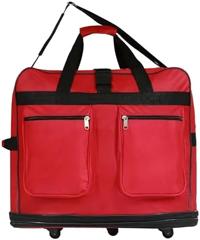 36"" Duffle Bag Expandable Rolling Lightweight Wheeled Spinner Suitcase Luggage (Pack of 2) for Travel and Storage (Red)