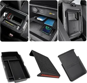 3PCS Center Console Organizer Compatible with Honda CRV 2025 2024 2023 Accessories,CRV Hybrid Armrest Organizer,ABS Material Armrest Hidden Drawer Storage Box