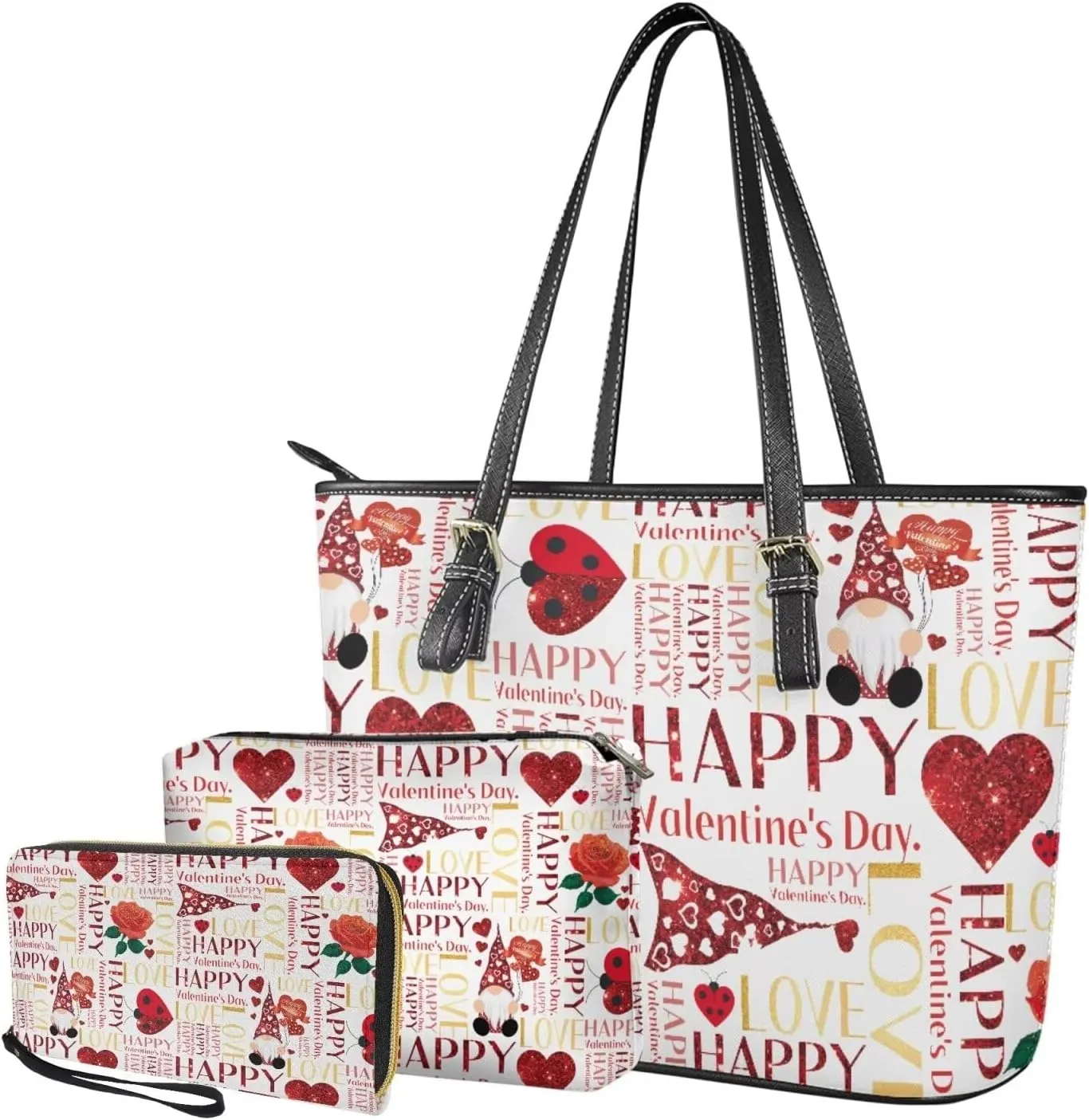 3Pcs Crossbody Bags Set Tote Bag for Women Clutch Purses for Women Wristlet Wallets for Women