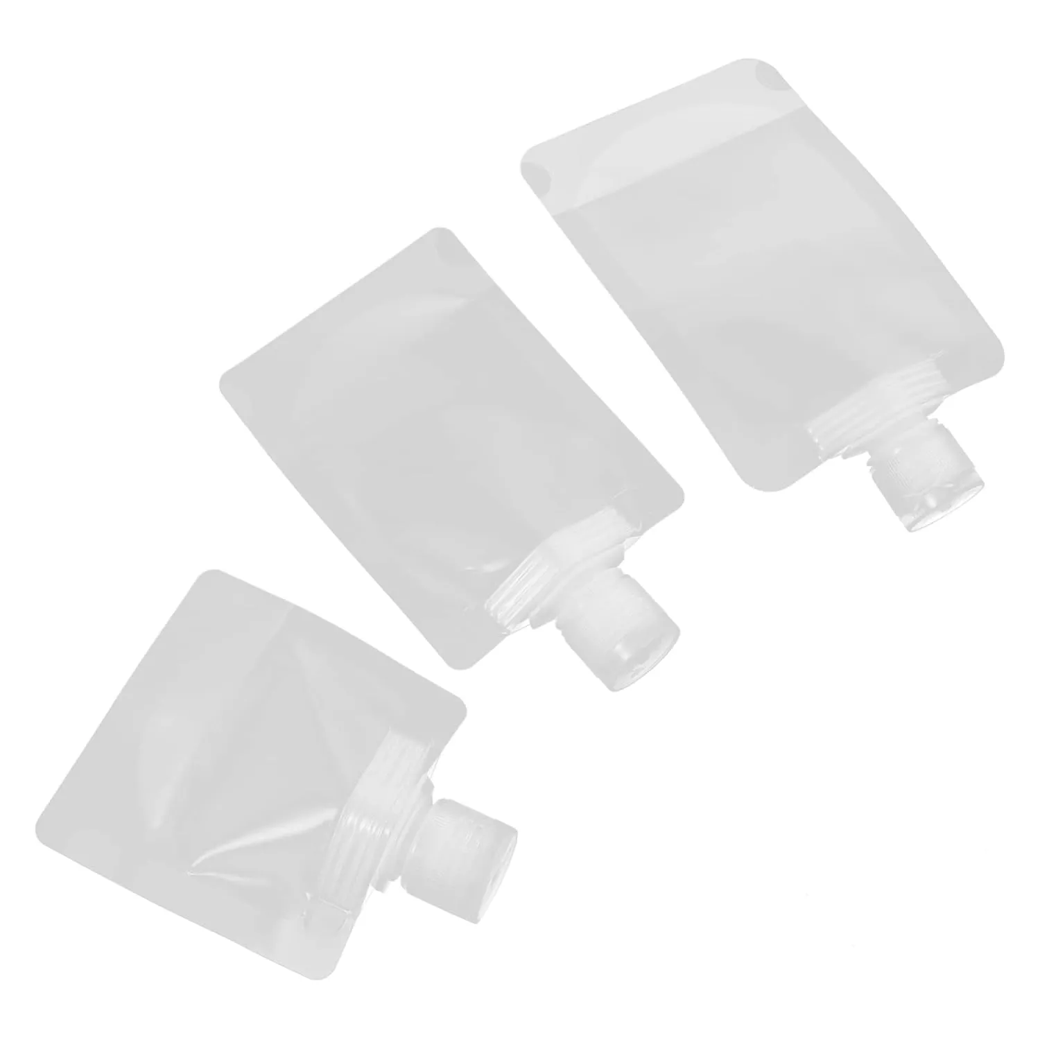 3sets Leakproof Travel Cosmetics Bag Squeeze Pouch for Lotion Shampoo Hand Soap Portable Makeup Packing Bag Volume Indicator 15pcs*3