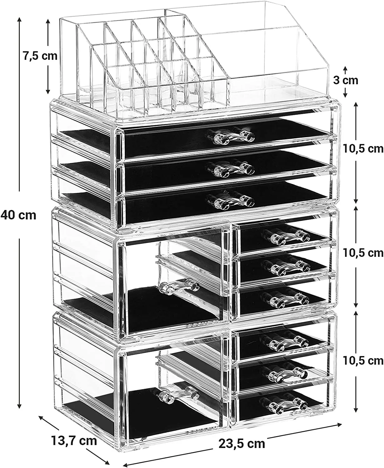 4 in 1 Large Make-up Storage Box Organiser