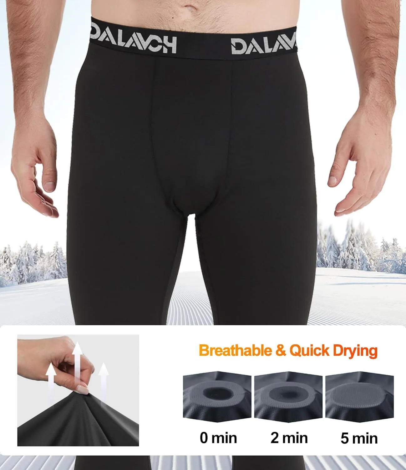 4 Pack Men Thermal Compression Pants,Fleece Lined Heated Leggings for Cold Weather Sports Athletic Winter Baselayer