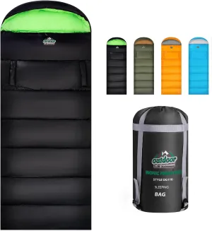 4 Season Adults & Kids Sleeping Bag - Warm, Waterproof & Lightweight - Great for Camping, Backpacking & Hiking