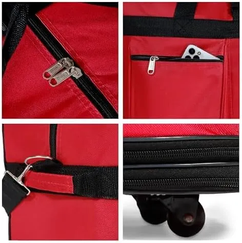 40" Duffle Bag Expandable Rolling Lightweight Wheeled Spinner Suitcase Luggage (2 Pack) for Travel and Storage (Red)