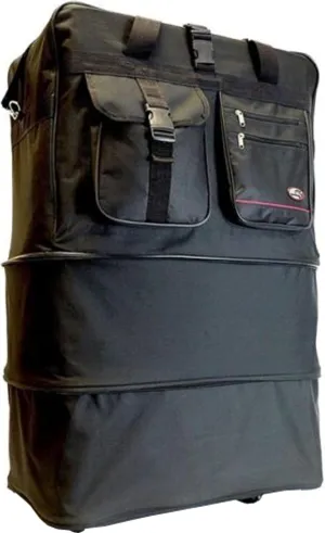 40" Rolling 3 Tiers Expandable Wheeled Duffle Bag / Lightweight Spinner Suitcase Luggage (24" x 16" x 40")