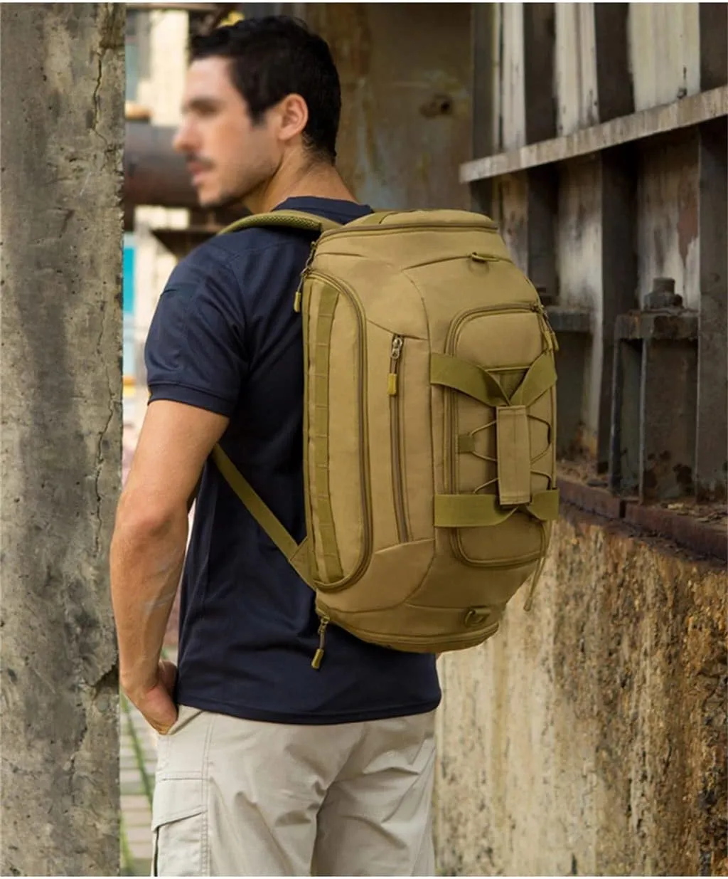 45L Outdoor Sports Backpack Camouflage Backpack Large Capacity Handbag Camping Travel Rucksack(C)